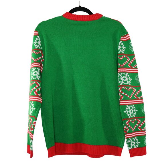 FollowMe Ugly Christmas Sweater Santas Favorite Ho Green Red White - Picture 2 of 13